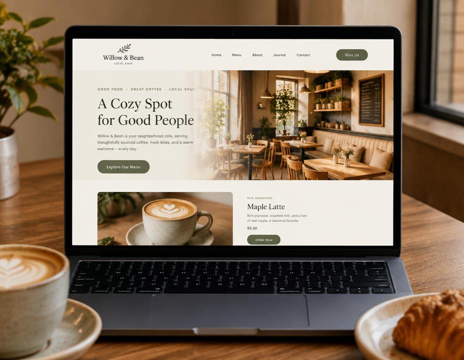 Website voorbeeld Lokaal Café