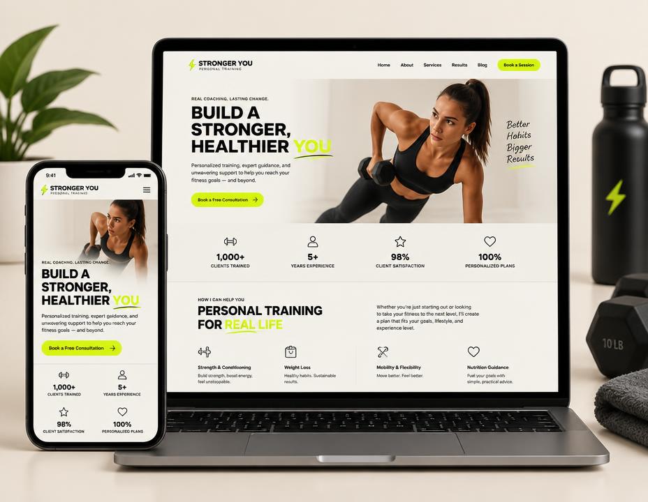 Website voorbeeld Personal Trainer